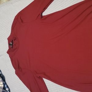 Long Sleeve Maroon Mock Neck Dress